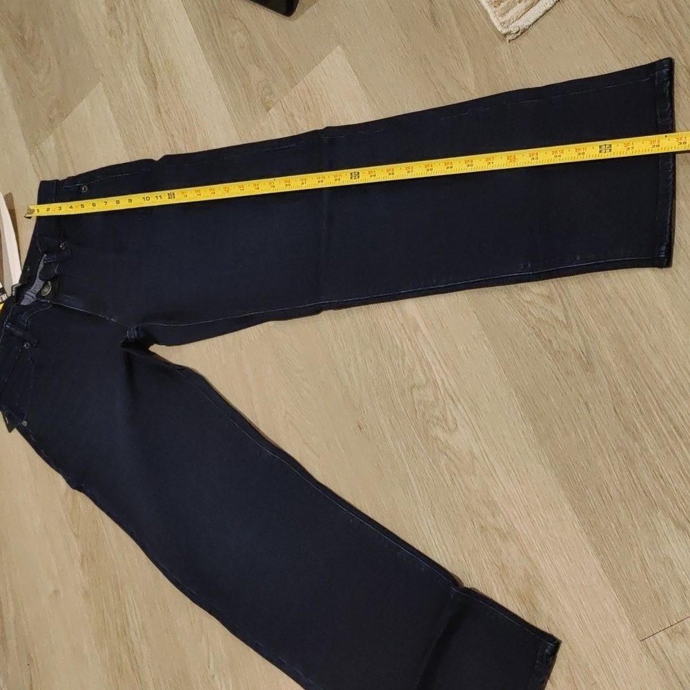 New!Hudson LA Jeans Dark Blue Midrise Stretch Straight Back Denim Pockets Jeans - Picture 8 of 12